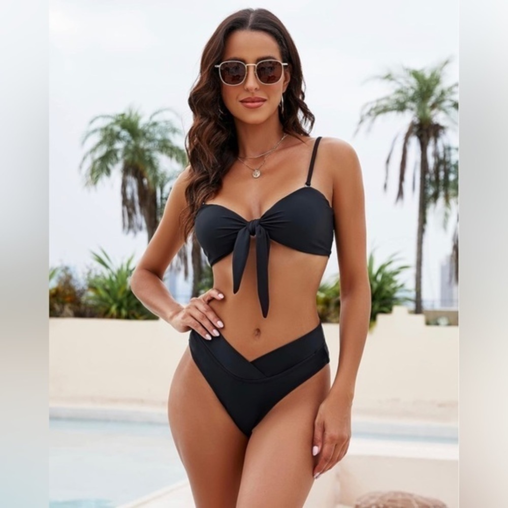 Blooming Jelly High Waisted Bikini Sets Two Piece swimsuit sz L (one strap) - Picture 2 of 12